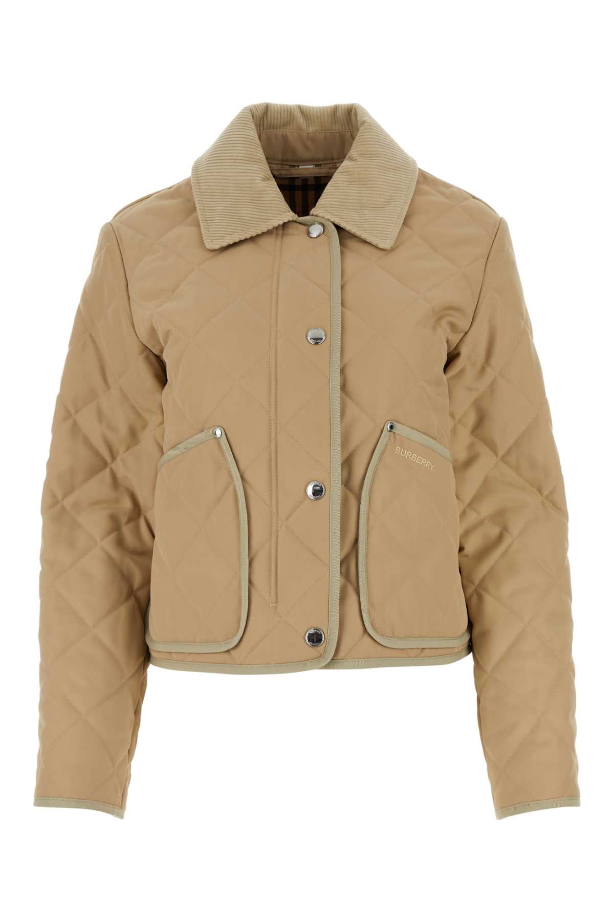 BURBERRY Stylish Women's Beige Padded Jacket