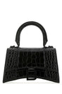 BALENCIAGA Mini Black Leather Hourglass XS Handbag