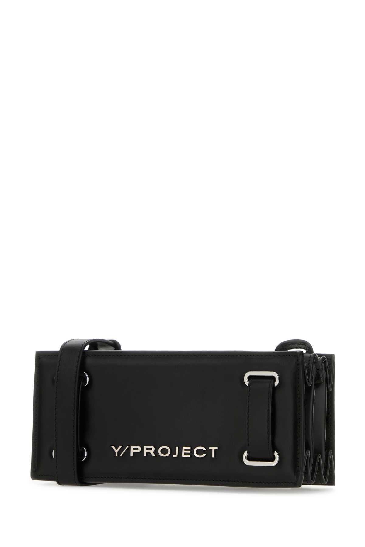 Y PROJECT Mini Black Leather Crossbody Handbag