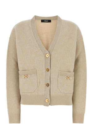 VERSACE Beige Wool Blend Cardigan