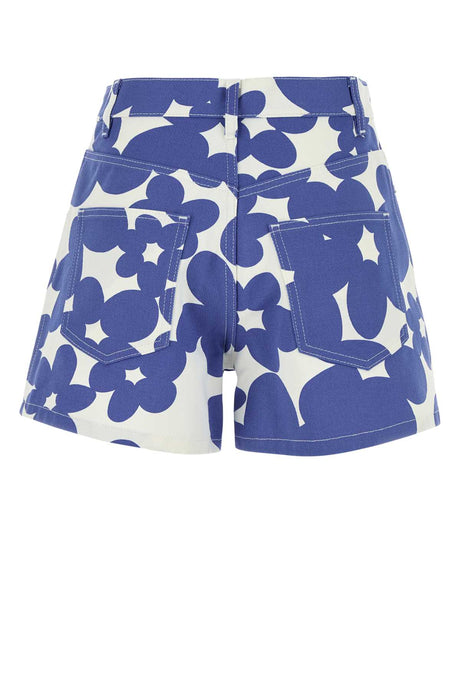 MARNI Printed Denim Shorts - Women's Mini Style