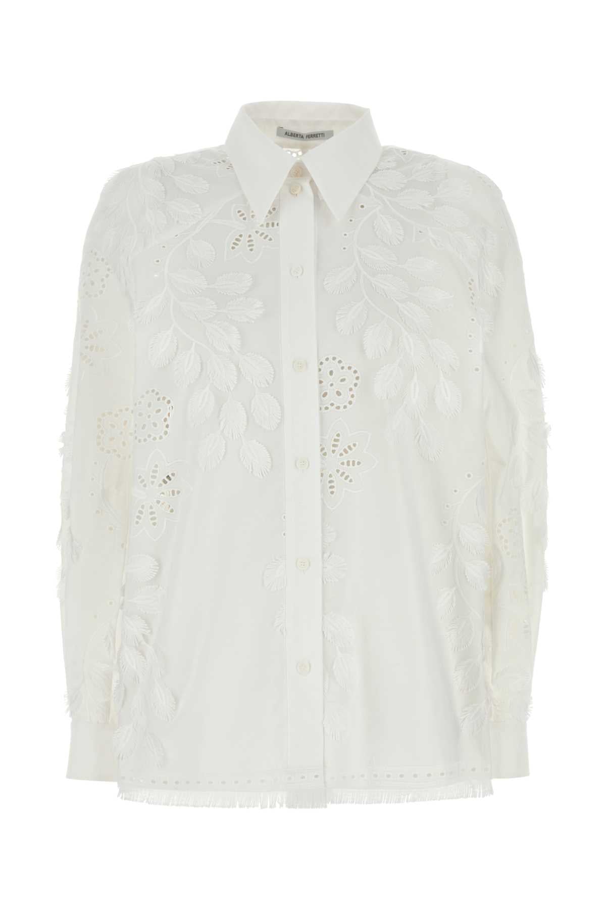 ALBERTA FERRETTI Timeless White Poplin Shirt for Women