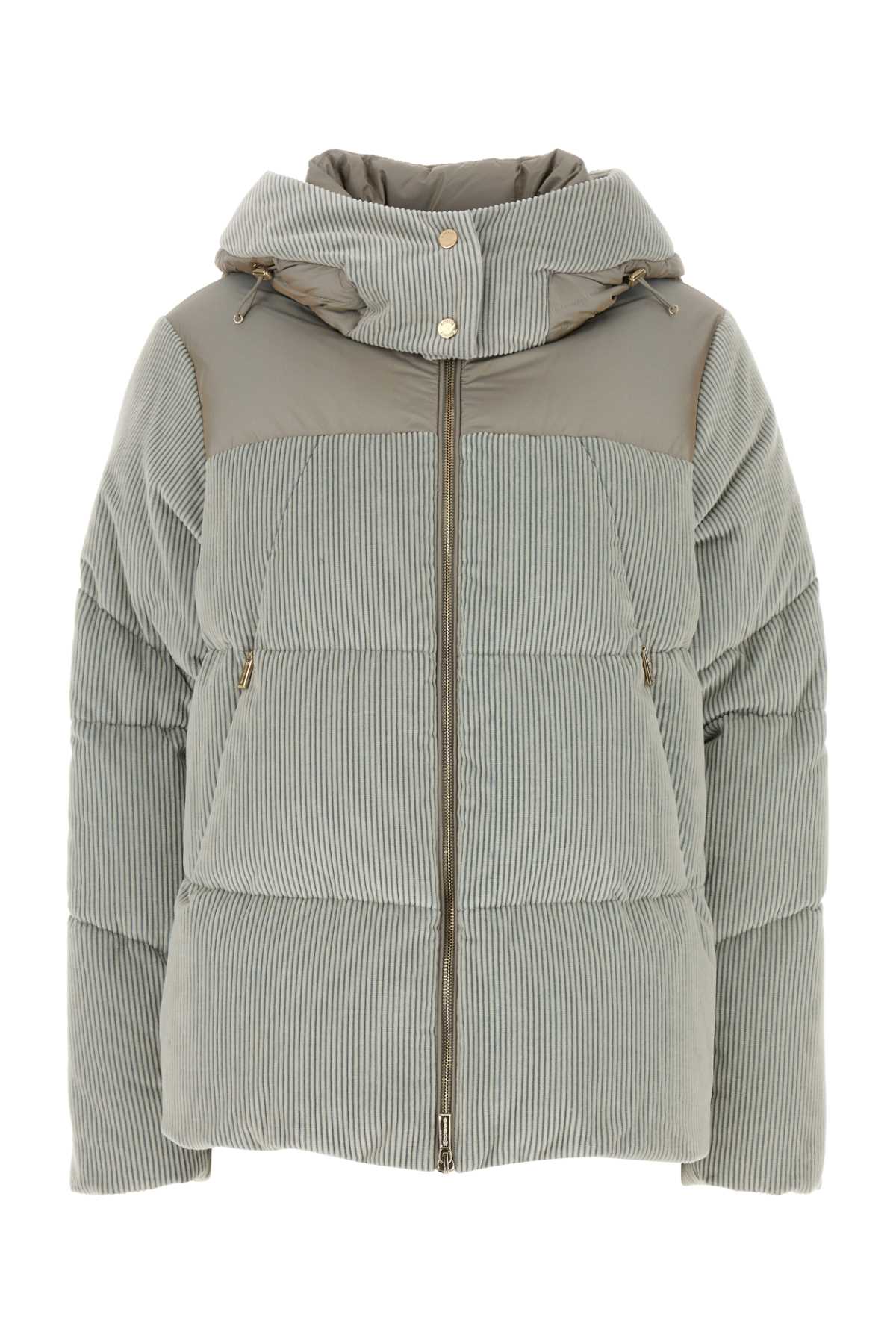 MOORER Carola IV Pastel Light Blue Corduroy Mini Down Jacket for Women