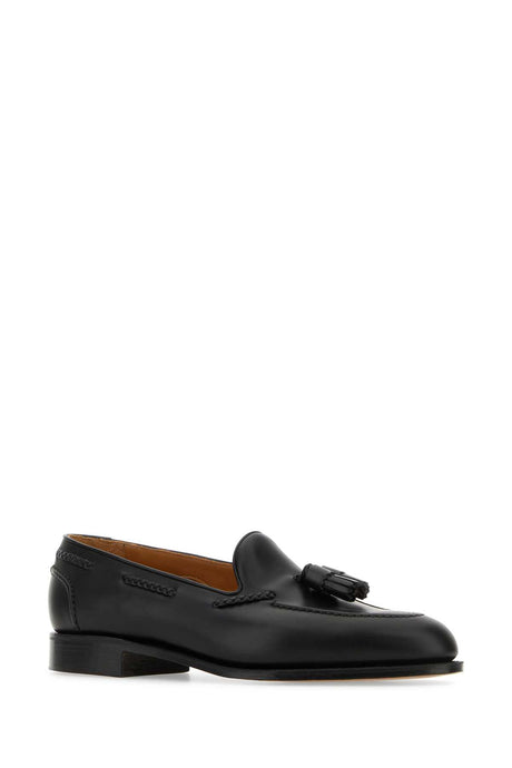 EDWARD GREEN Sophisticated Black Leather Belgravia Loafers for Men