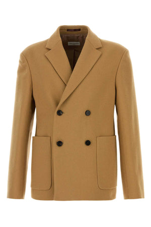 DRIES VAN NOTEN Camel Wool Blend Barleys Blazer