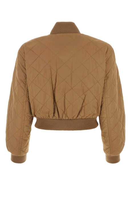 MAX MARA Elegant Camel Polyester Blend Padded Jacket