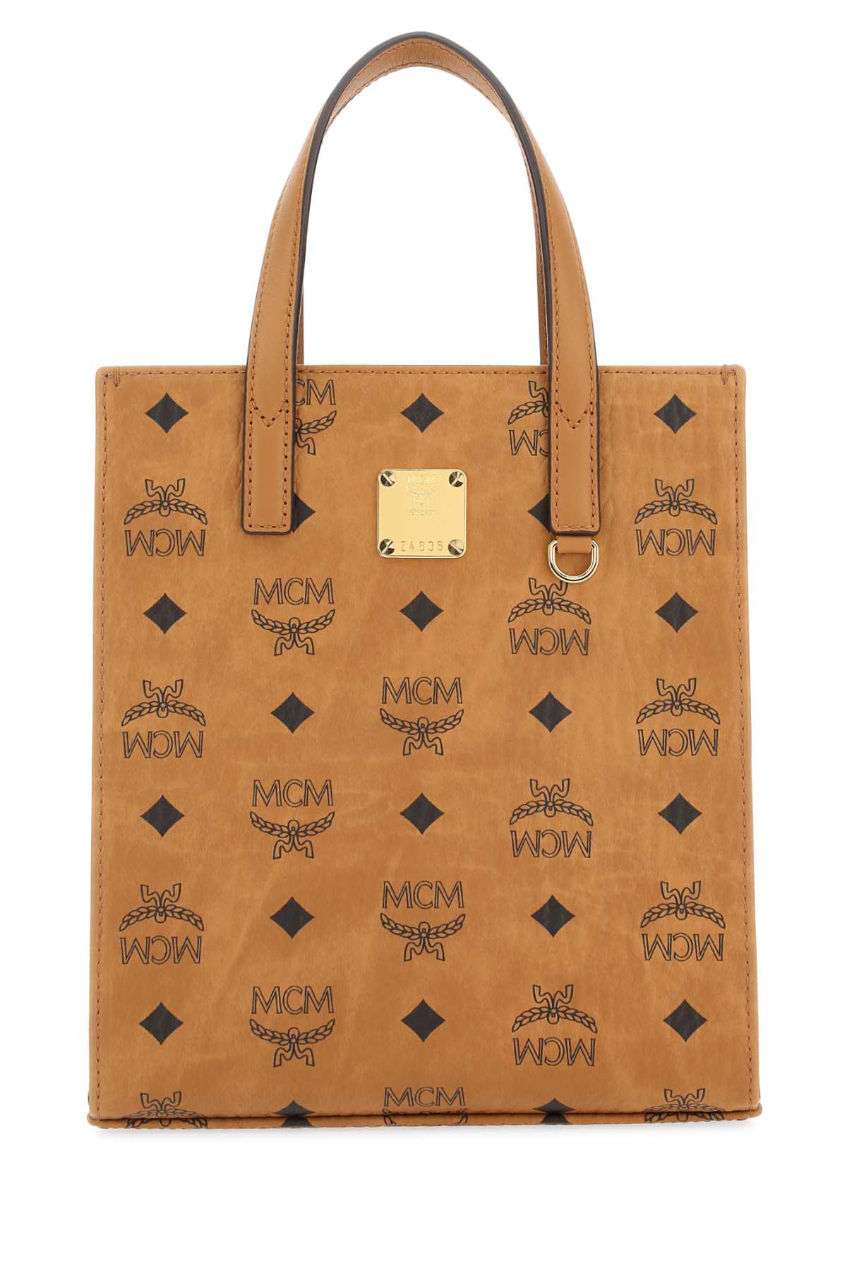 MCM Mini Printed Canvas Shopping Handbag