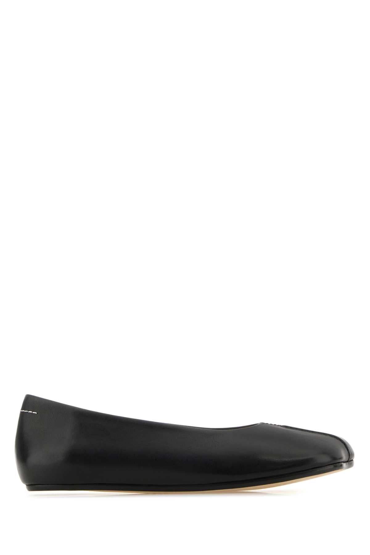 MM6 MAISON MARGIELA Elegant Black Leather Ballerinas for Women