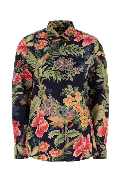 ETRO Floral Printed Stretch Poplin Shirt for Women