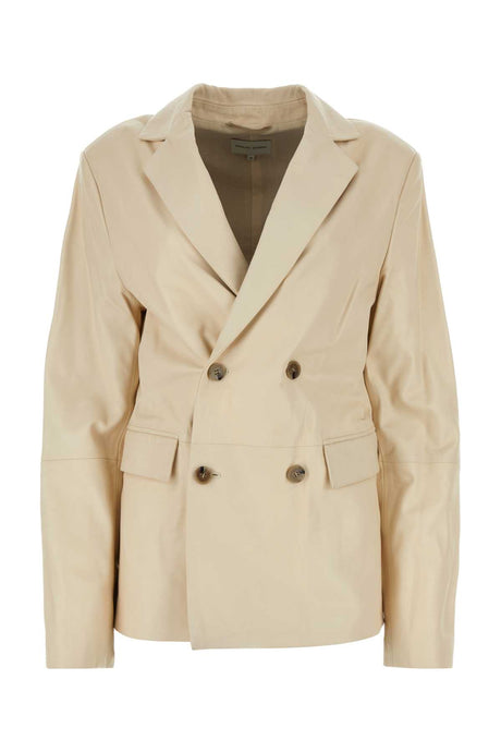 LOULOU Ivory Leather Davao Blazer for Women