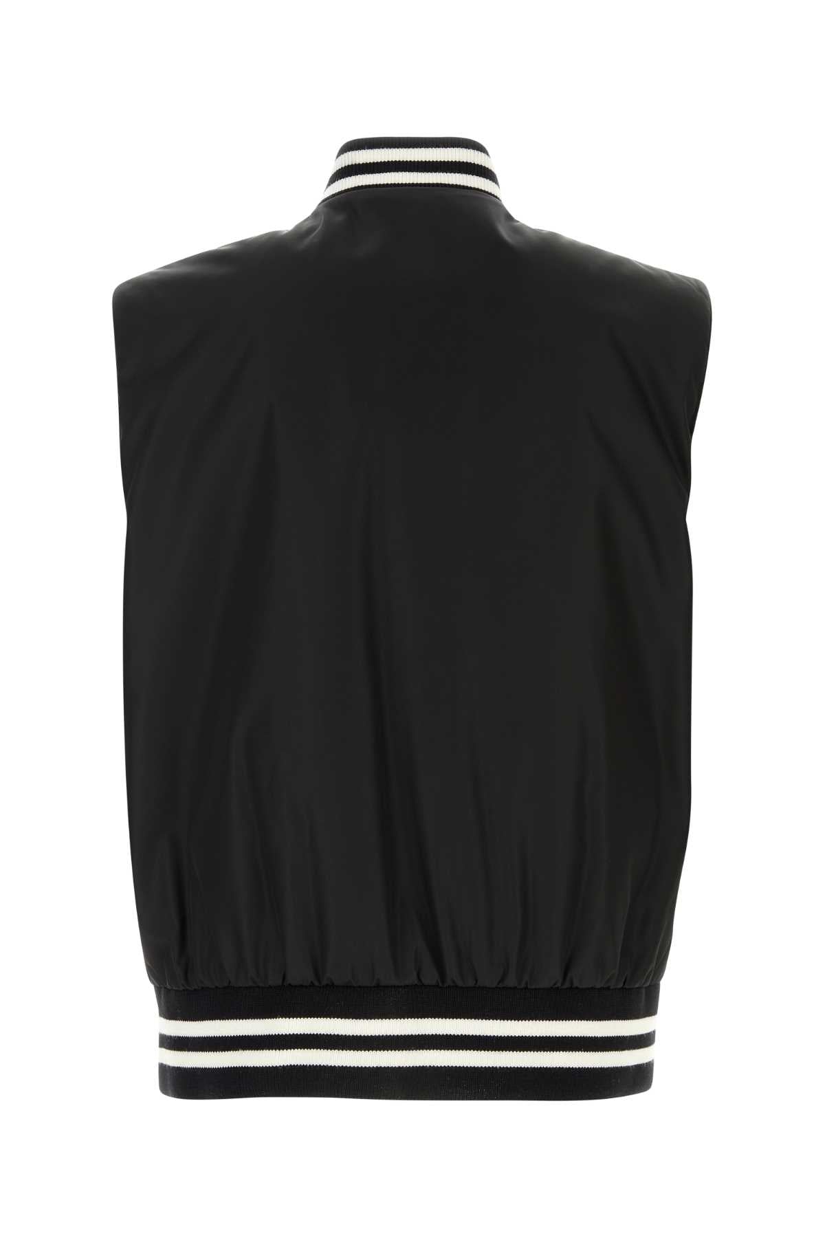 PRADA Sleek Black Re-Nylon Sleeveless Padded Jacket