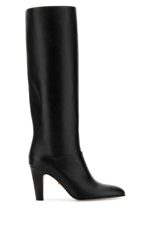 CHLOE Elevated Black Leather Eve Boots with 8.5 cm Heel