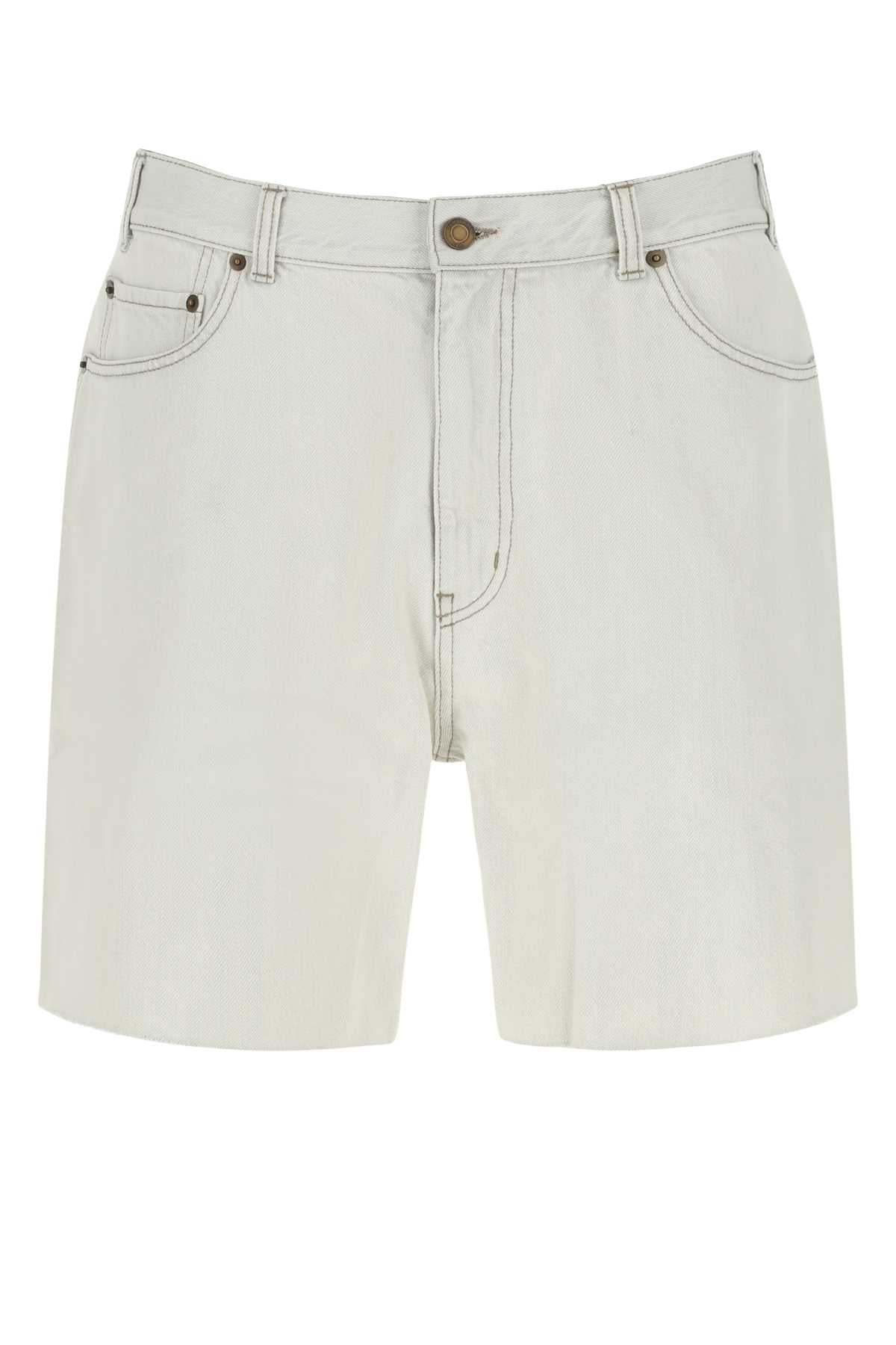 SAINT LAURENT Men's Mini Denim Bermuda Shorts