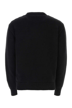 OFF WHITE Cozy Black Cotton Blend Sweater for Men