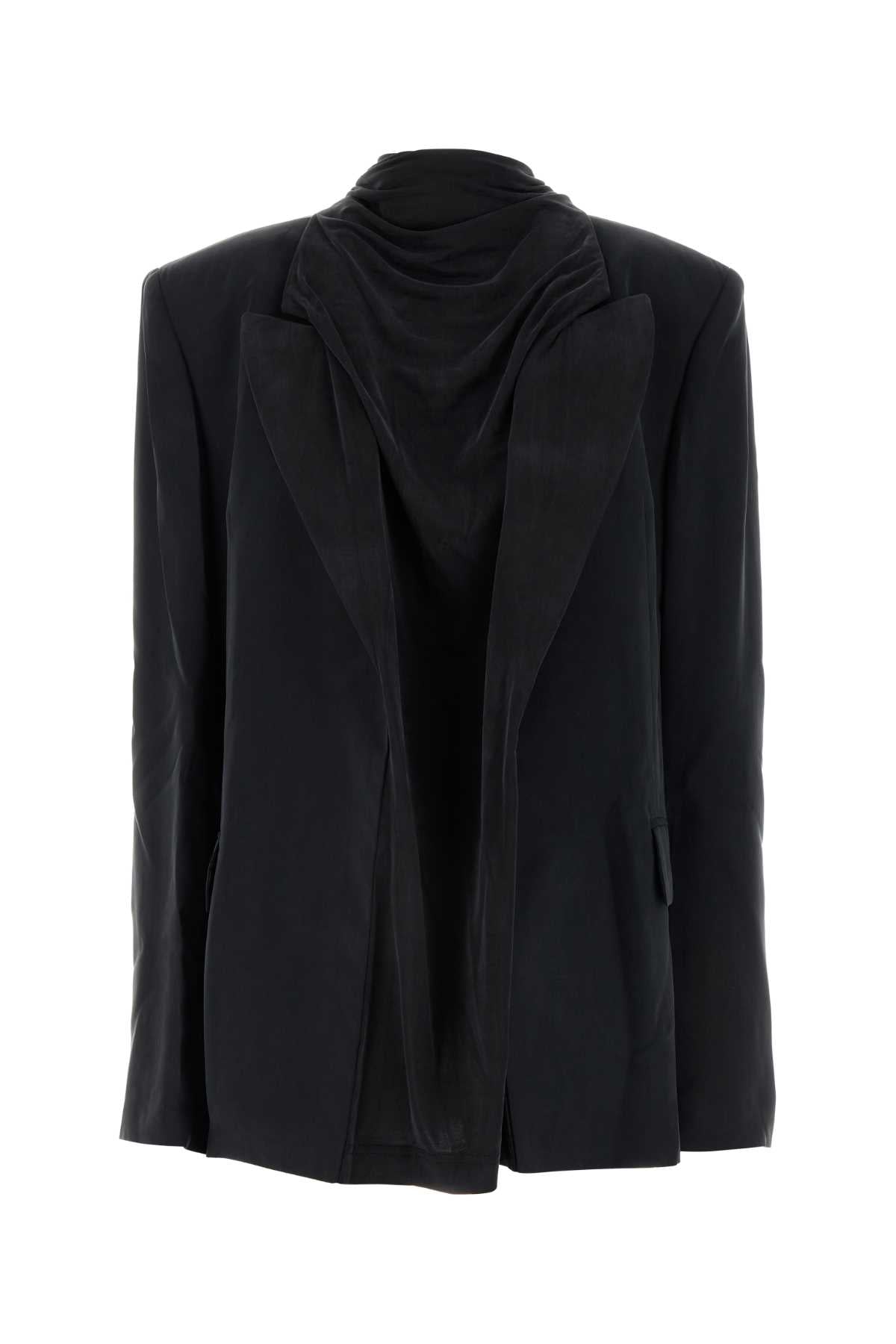 Y PROJECT Oversize Charcoal Cupro Blazer