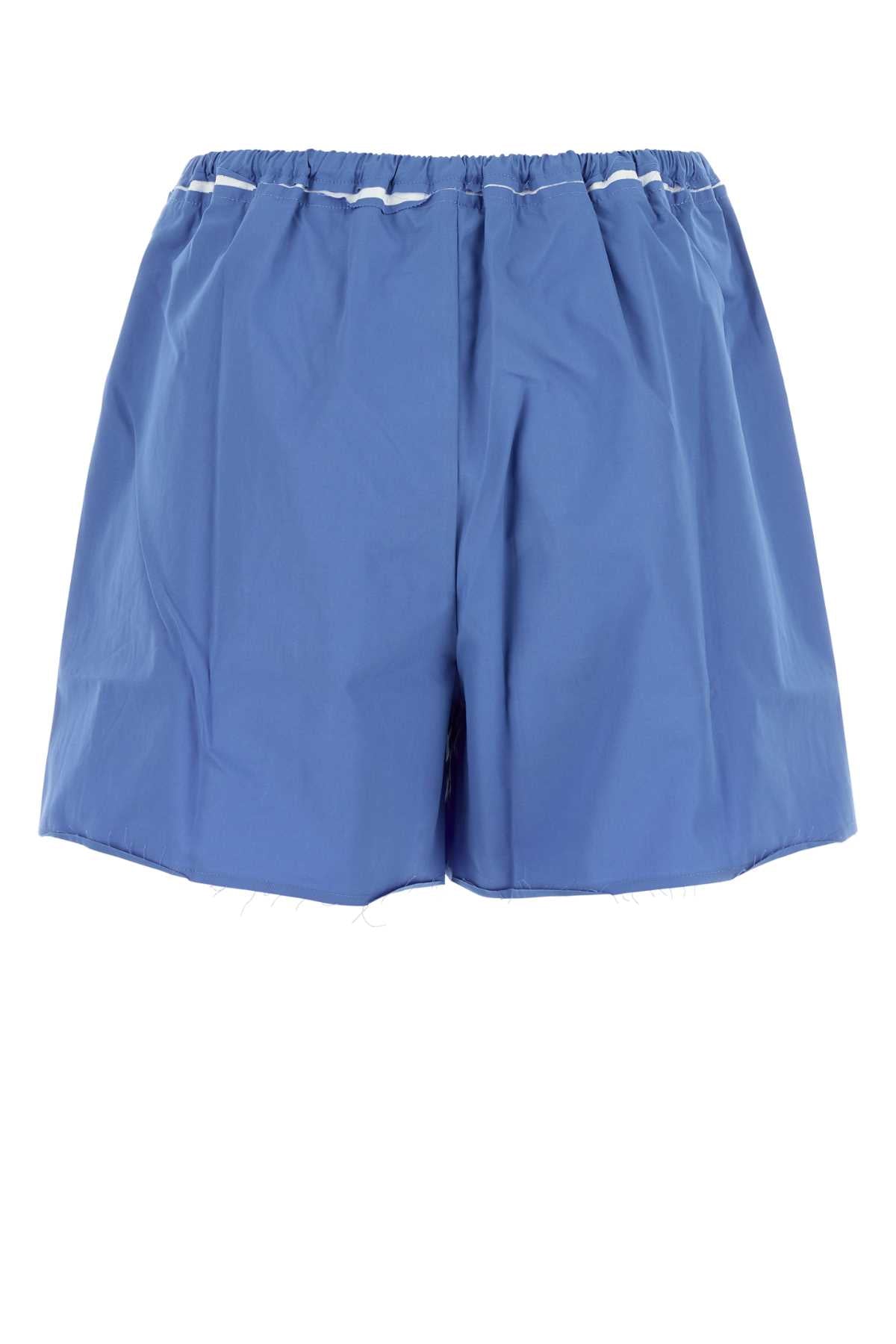 MIU MIU Light Blue Mini Poplin Shorts