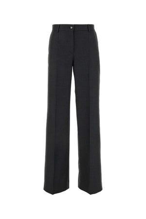 DOLCE & GABBANA Graphite Virgin Wool Trousers for Women