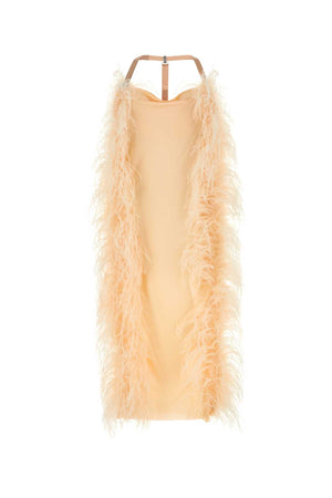 SPORTMAX Viscose Mini Dress with Feather Detail