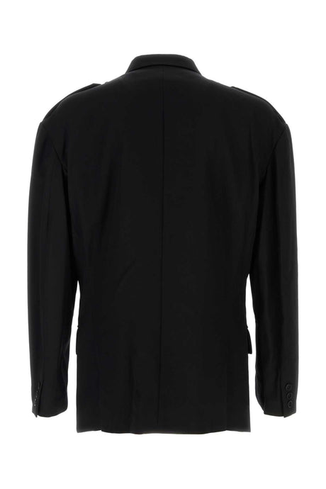 YOHJI YAMAMOTO Elegant Black Wool Blazer for Men - Perfect for 2024