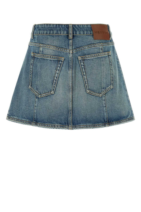 ALEXANDER MCQUEEN Light Blue Denim Mini Skirt