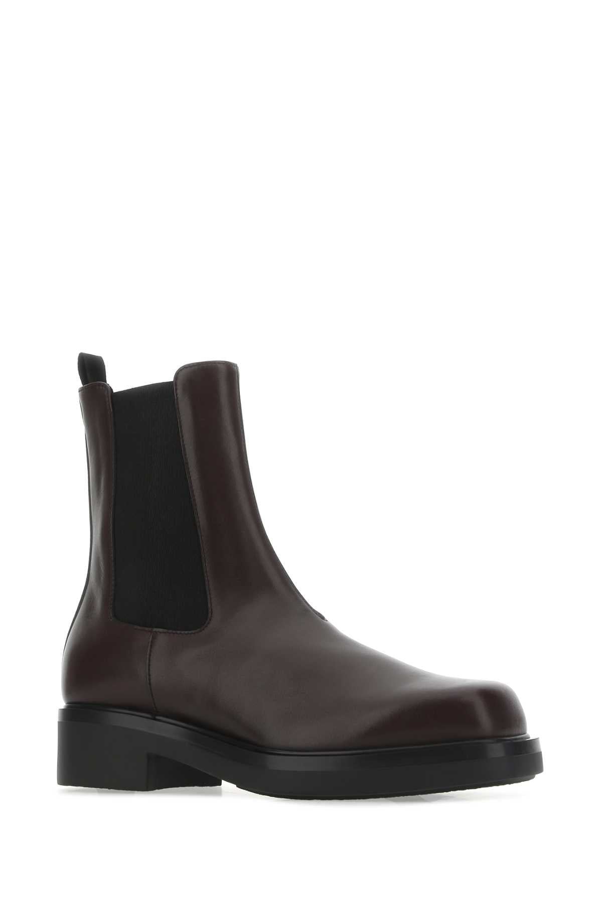 PRADA Elegant Leather Ankle Boots for Modern Men