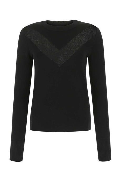 ALEXANDER MCQUEEN Black Stretch Wool Blend Sweater