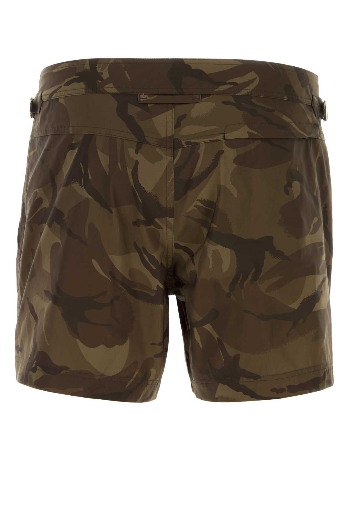 TOM FORD Printed Camouflage Polyester Swimming Shorts