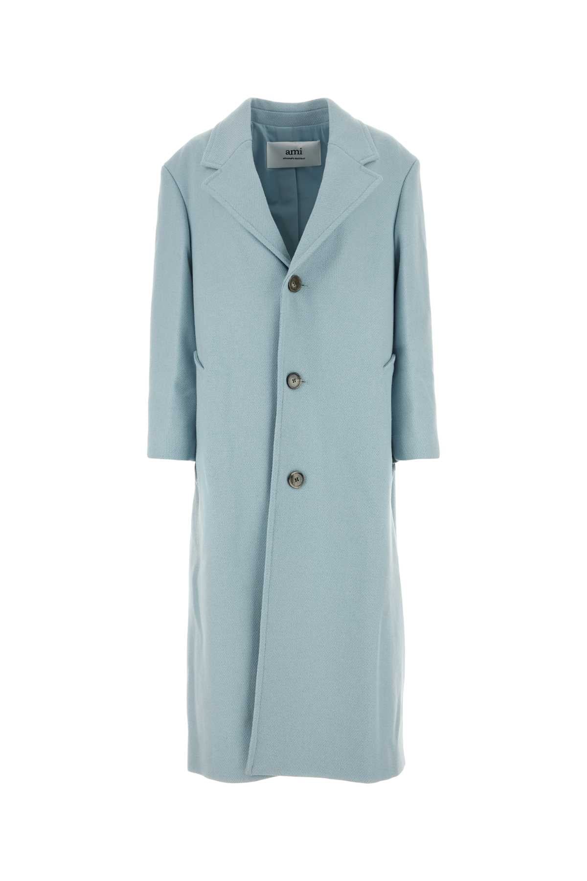 AMI Chic Powder Blue Wool Blend Jacket