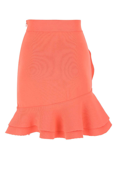 ALEXANDER MCQUEEN Chic Salmon Stretch Viscose Blend Mini Skirt