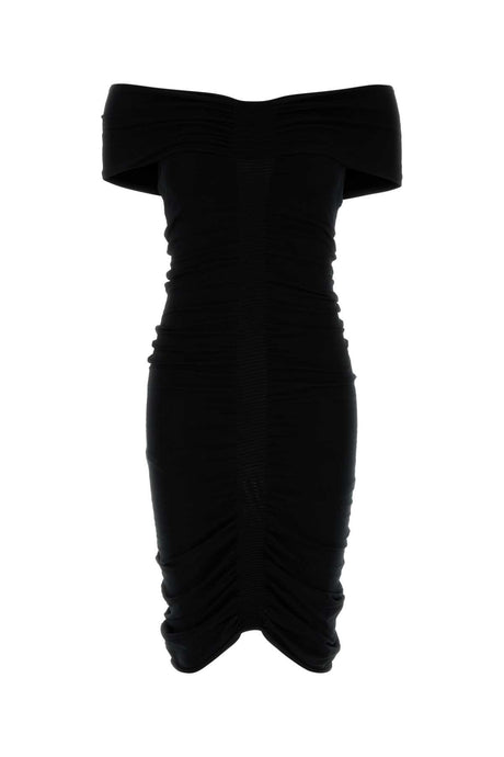 ALEXANDER WANG Black Off-the-Shoulder Mini Stretch Dress