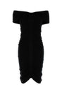 ALEXANDER WANG Black Off-the-Shoulder Mini Stretch Dress