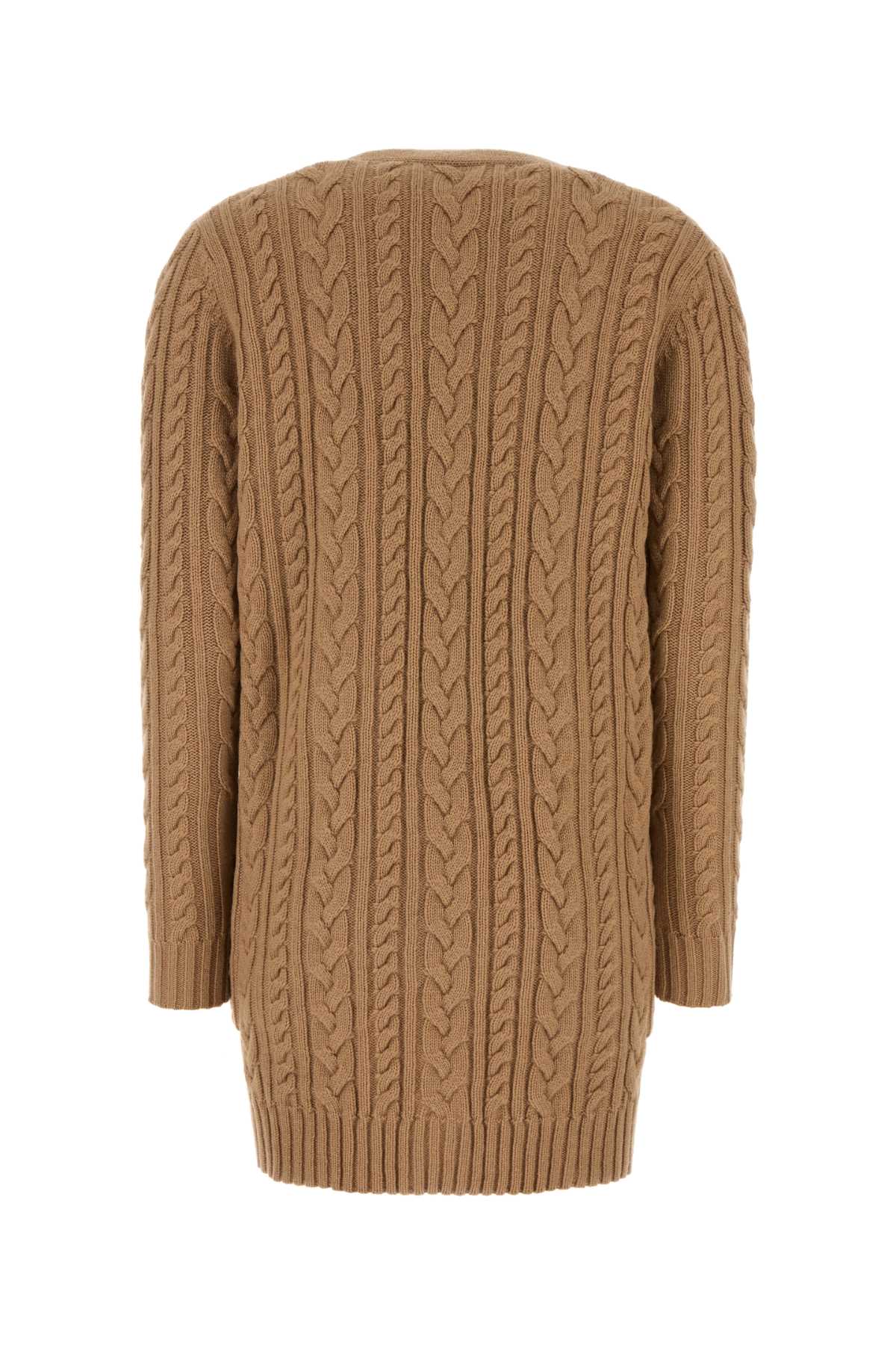 MAX MARA Luxurious Camel Wool Blend Cardigan