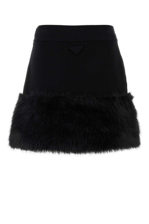 PRADA Chic Black Cotton Blend Mini Skirt for Women