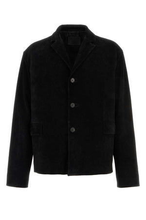 PRADA Classic Black Suede Blazer for Men