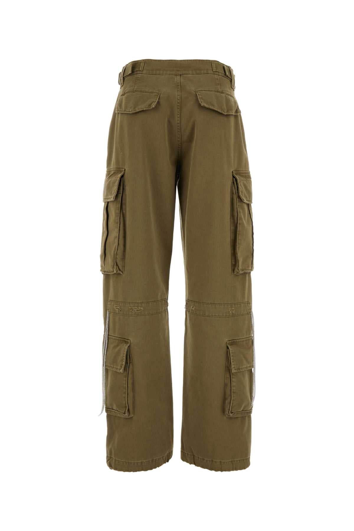 DARKPARK Army Green Cotton Cargo Pants for Women