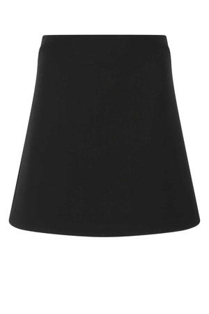 BOTTEGA VENETA Chic Black Stretch Wool Blend Mini Skirt