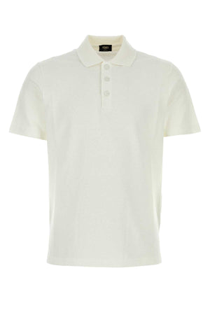 FENDI Classic White Piquet Polo Shirt for Men