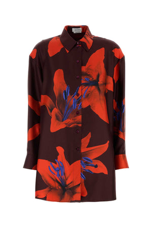 ALEXANDER MCQUEEN Oversized Floral Satin Shirt for Women