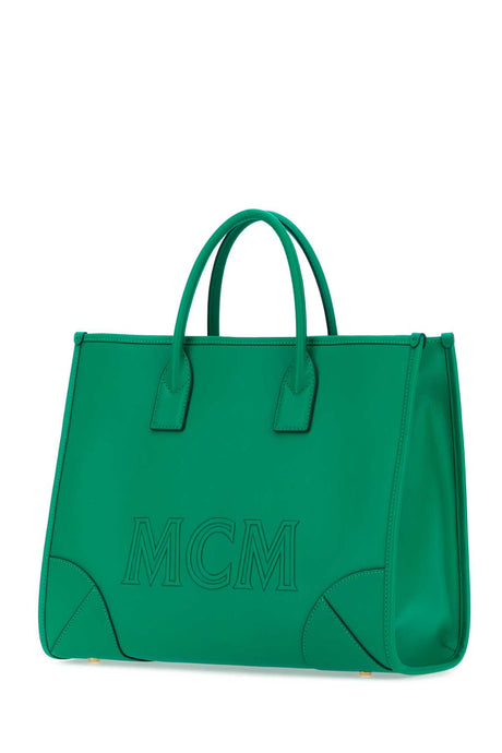 MCM Large Green Leather Handbag - 38 cm Width