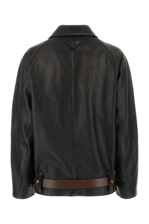 PRADA Chic Black Leather Jacket for Women