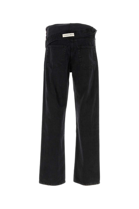 Y PROJECT Stylish Black Denim Jeans for Men - 24W