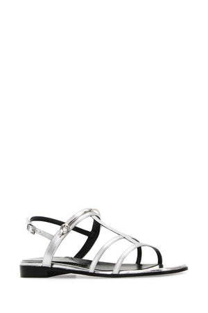 GUCCI Elegant Silver Leather Sandals for Women